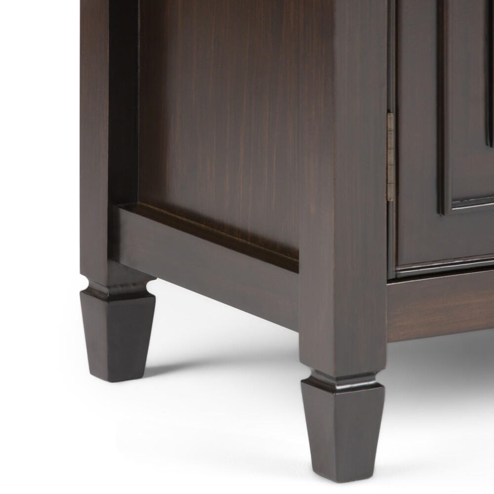 Simpli Home Connaught Entryway Storage Cabinet, Dark Chestnut Brown, large