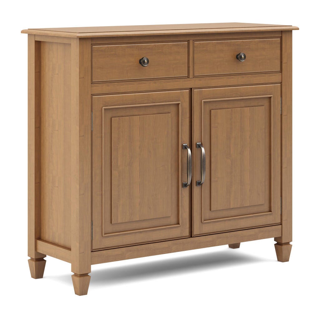 Simpli Home Connaught Entryway Storage Cabinet, Light Golden Brown, large