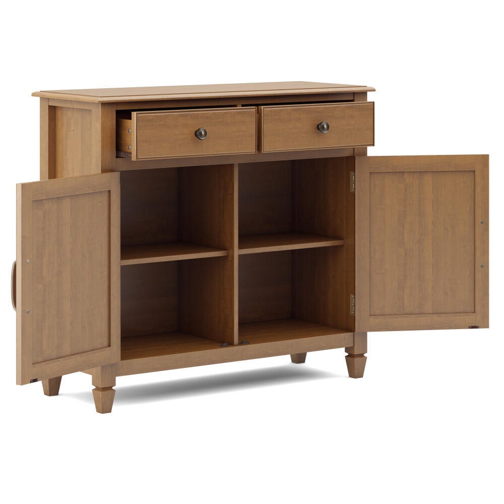 Simpli Home Connaught Entryway Storage Cabinet, Light Golden Brown, large