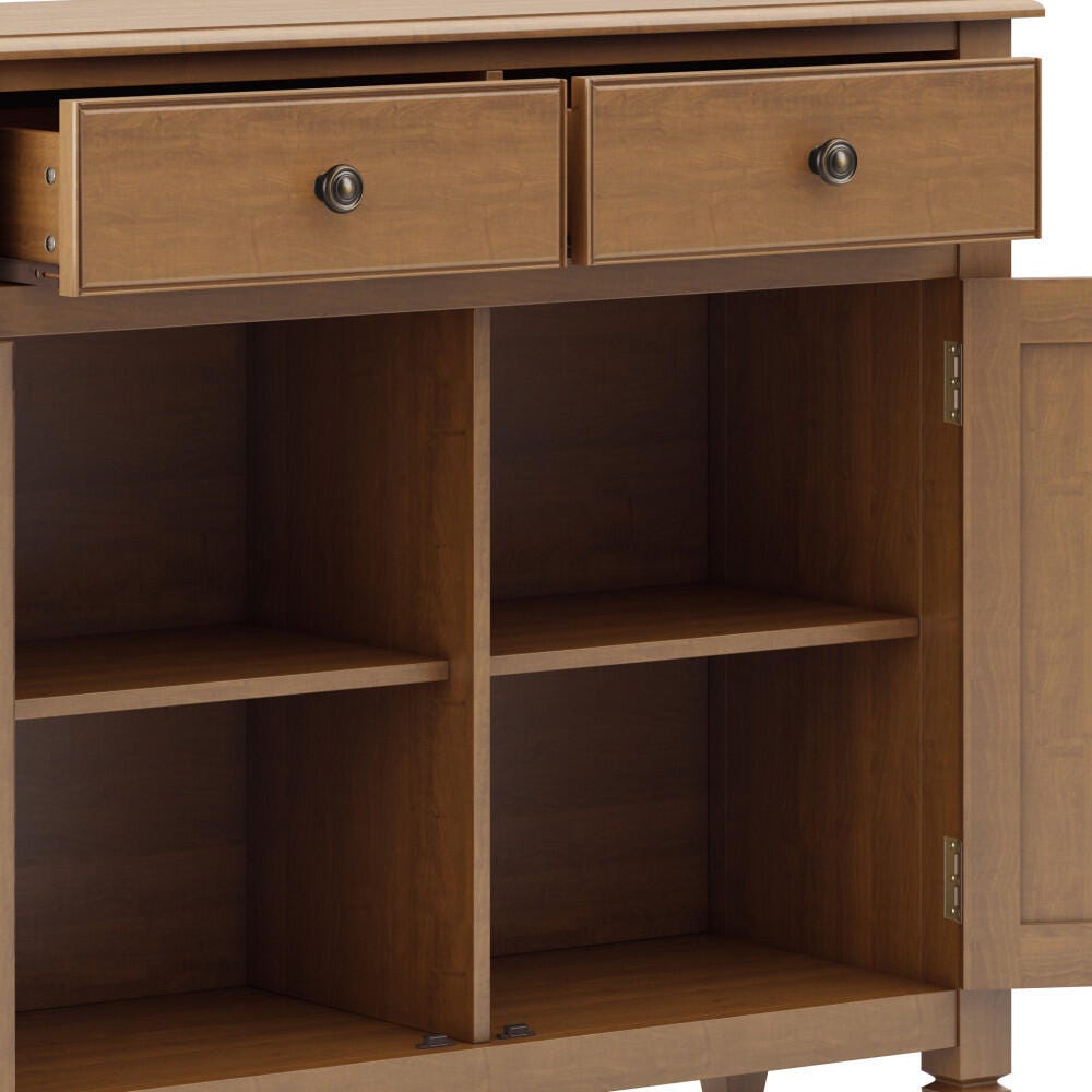 Simpli Home Connaught Entryway Storage Cabinet, Light Golden Brown, large