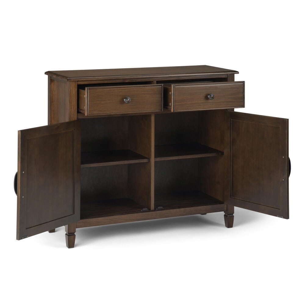Simpli Home Connaught Entryway Storage Cabinet, Rustic Natural Aged Brown, large
