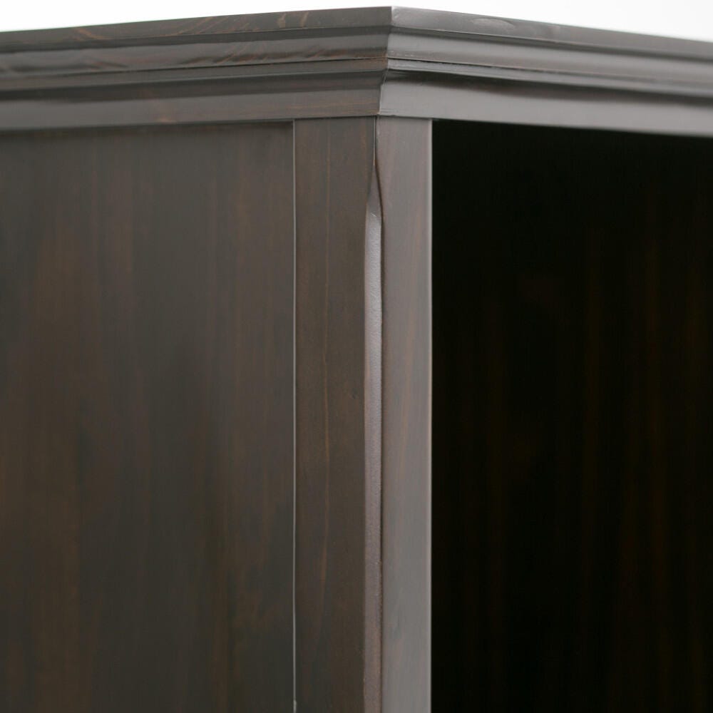 Simpli Home Amherst 8 Cube Bookcase Storage Sofa Table, Hickory Brown, large