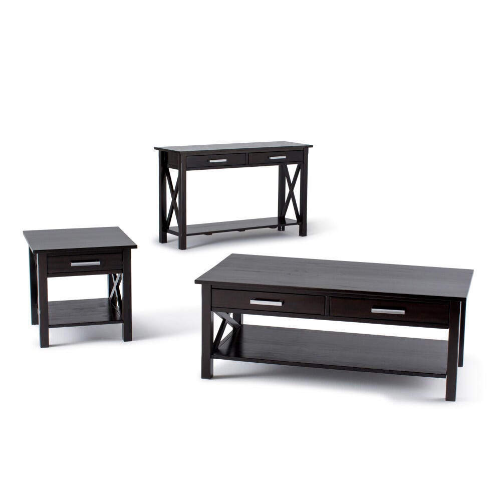 Simpli Home Kitchener Console Sofa Table, Hickory Brown, large