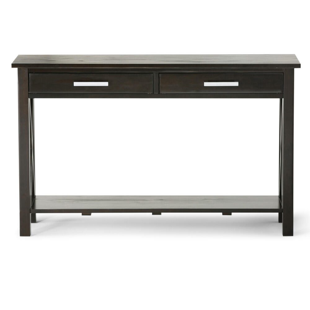 Simpli Home Kitchener Console Sofa Table, Hickory Brown, large