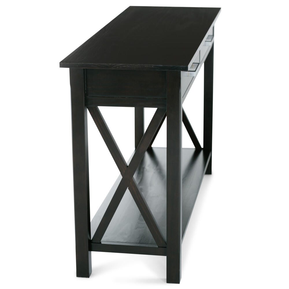 Simpli Home Kitchener Console Sofa Table, Hickory Brown, large
