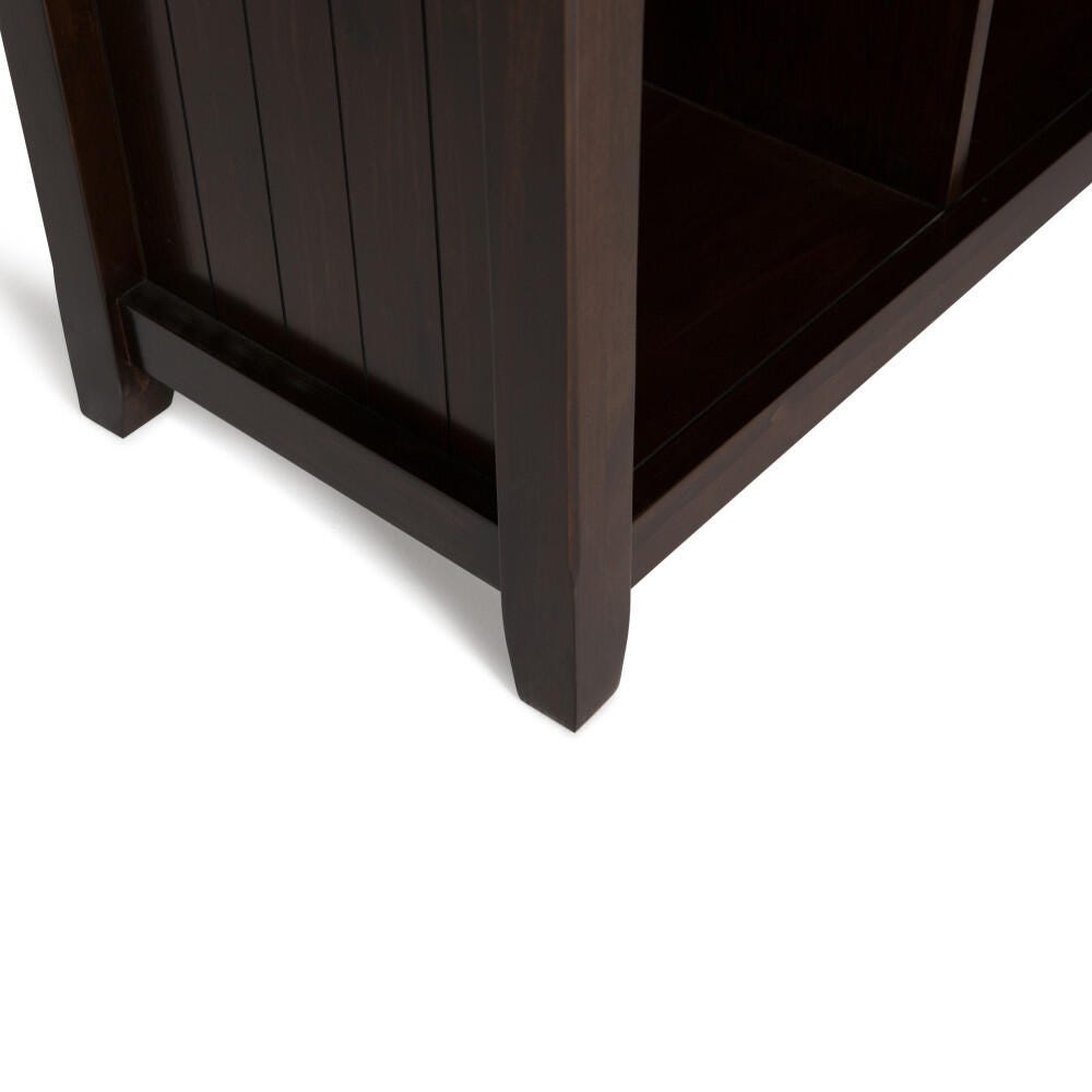 Simpli Home Acadian 8 Cube Storage Sofa Table, Brunette Brown, large