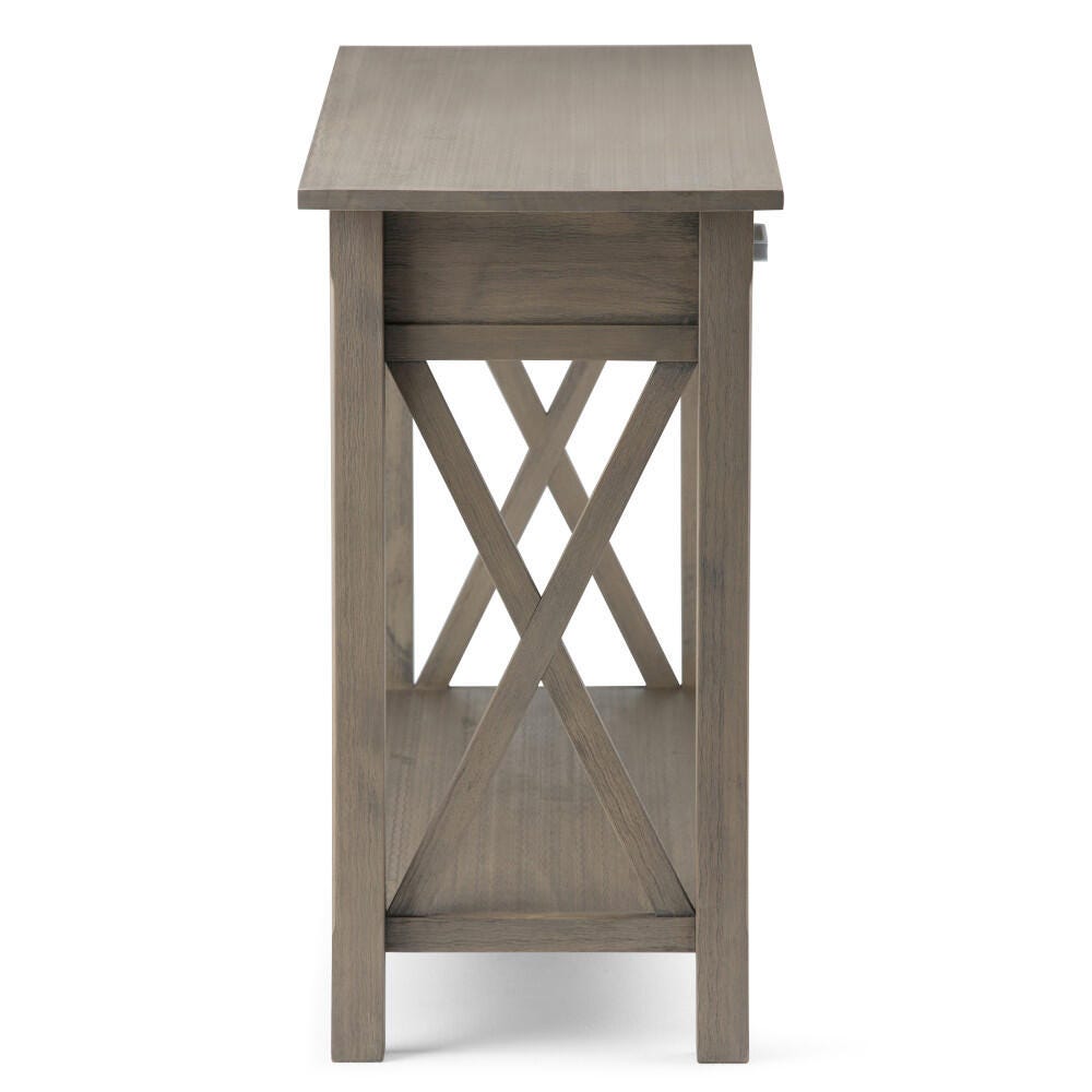 Simpli Home Kitchener Console Sofa Table, Farmhouse Gray, large