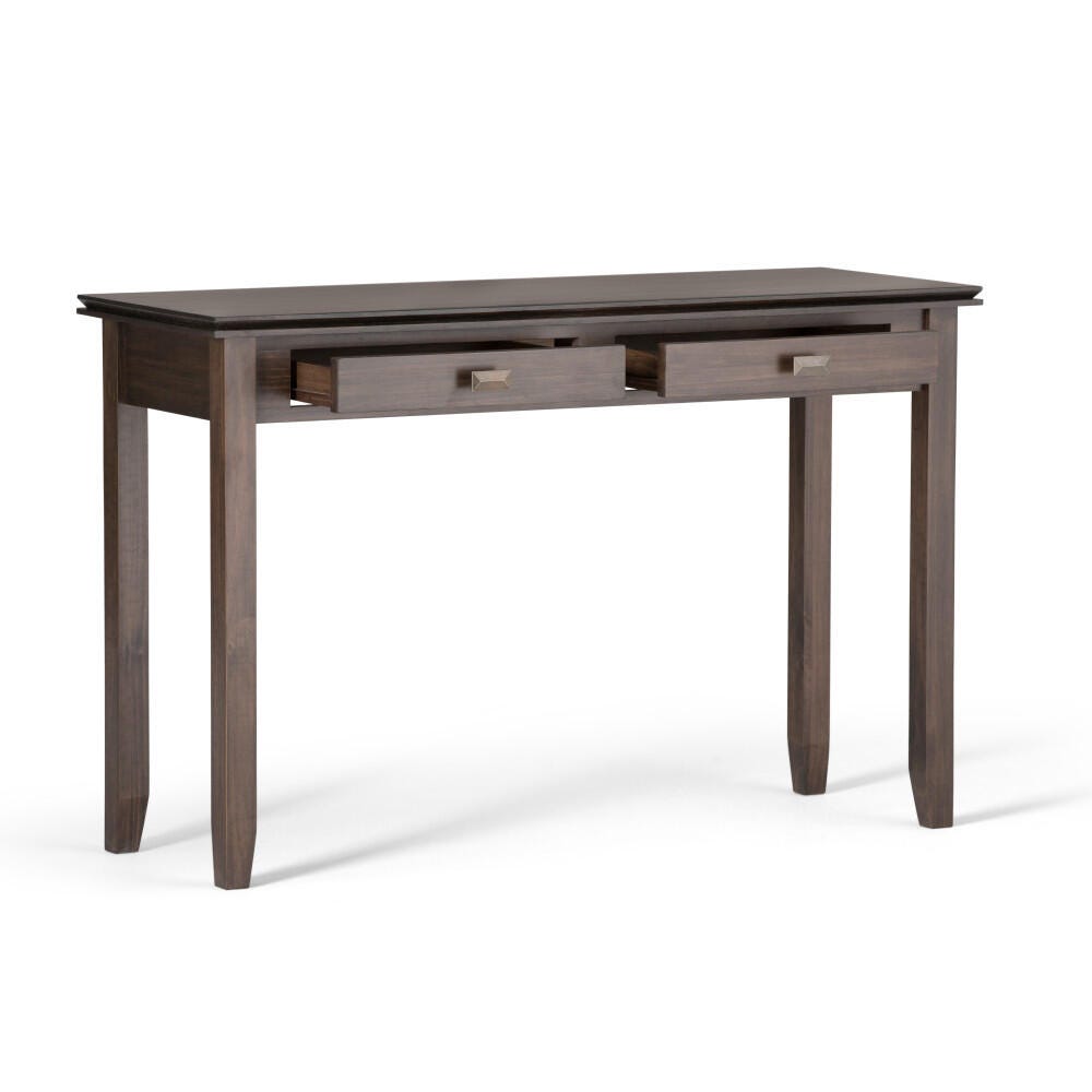 Simpli Home Artisan Console Sofa Table, Natural Aged Brown, large
