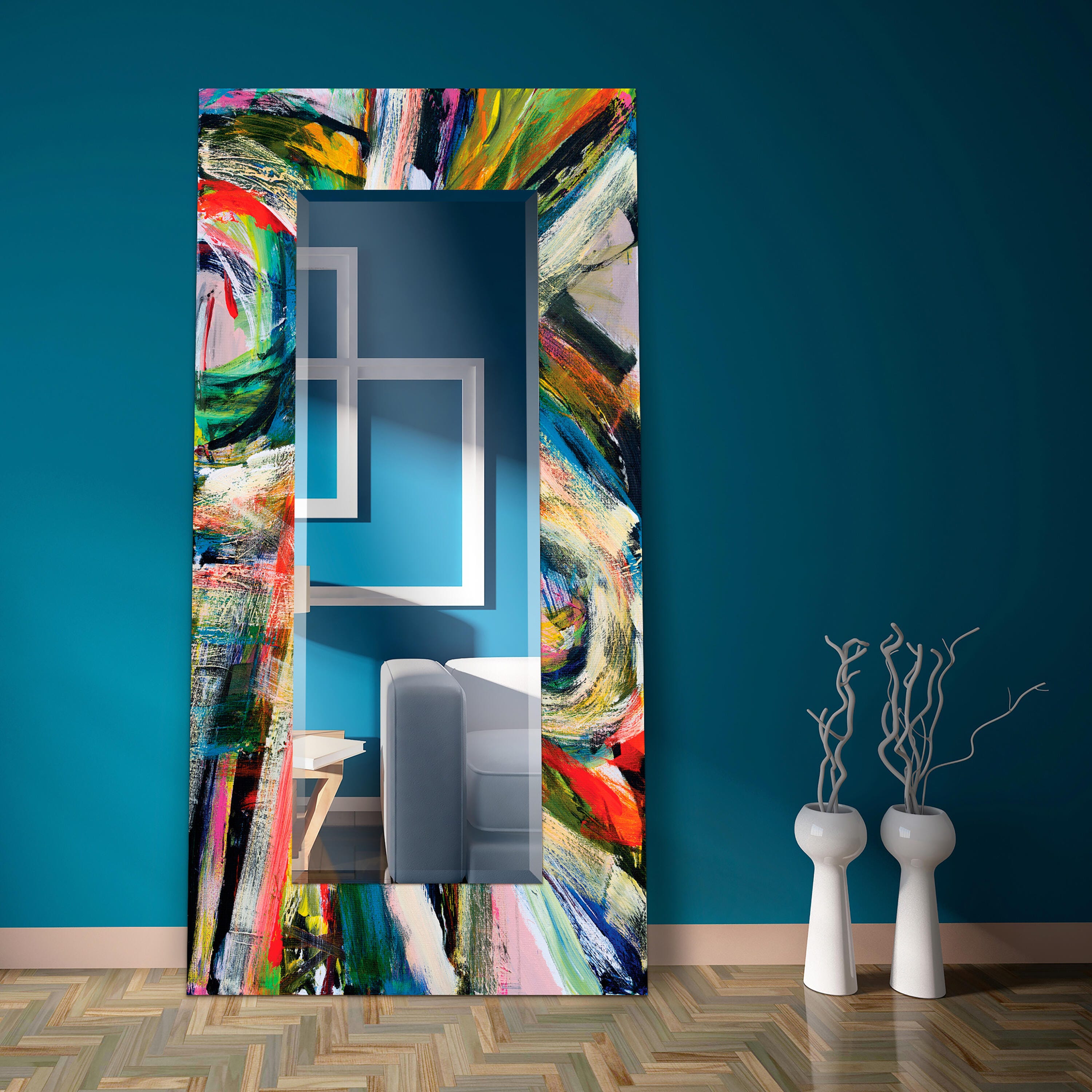 Empire Art Direct Rock Star Rectangular Mirror Tempered Art Glass, , large