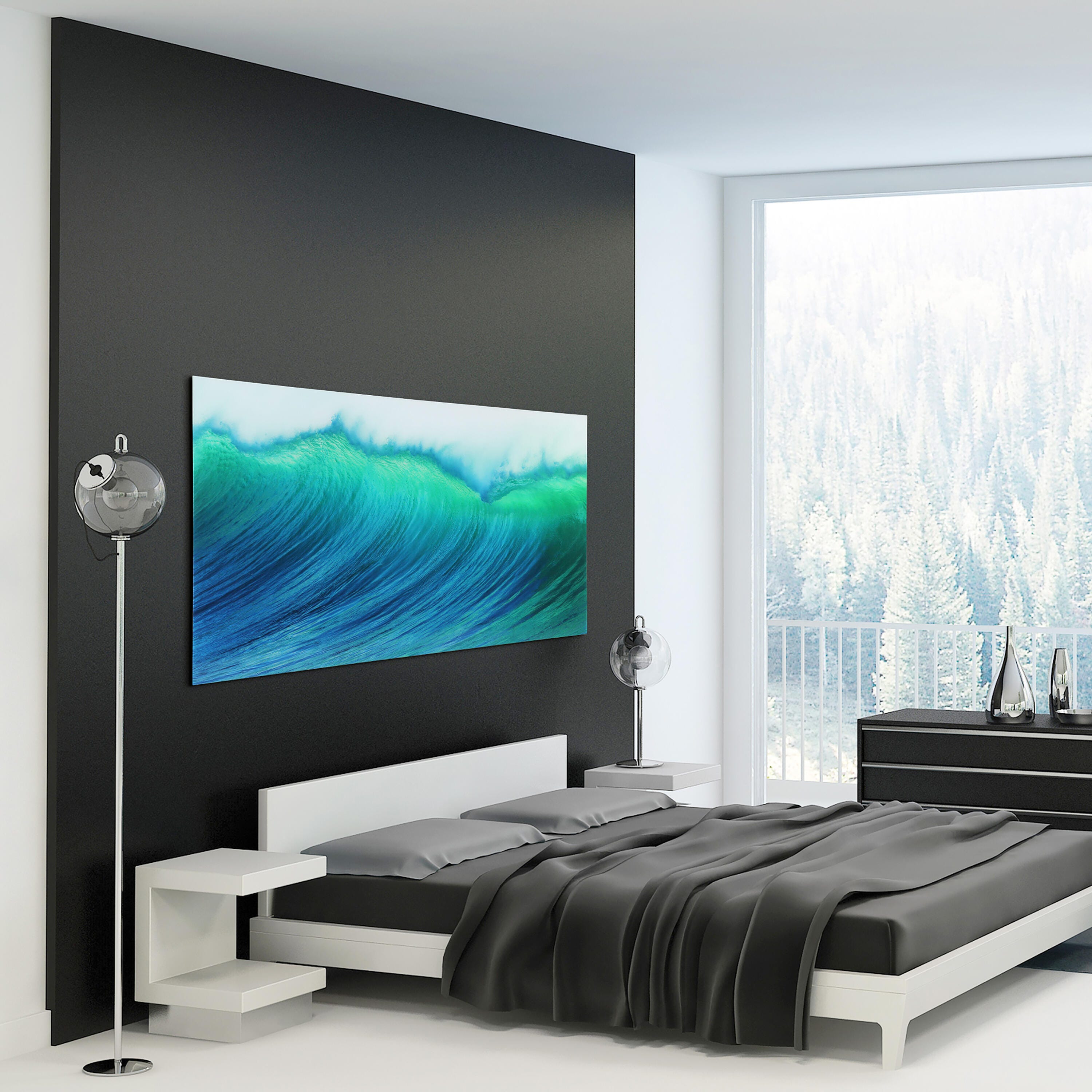 Empire Art Direct Wave Tempered Art Glass, , large