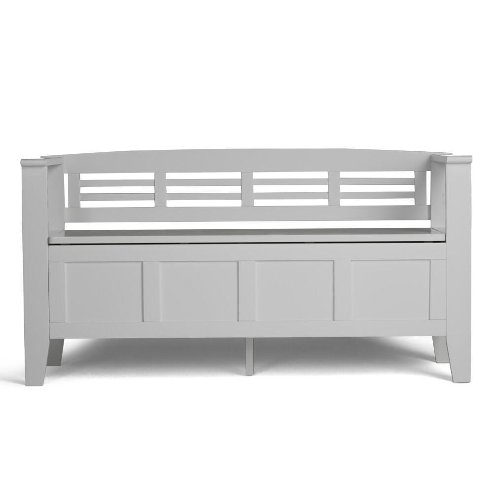 Simpli Home Adams Entryway Storage Bench, White, large