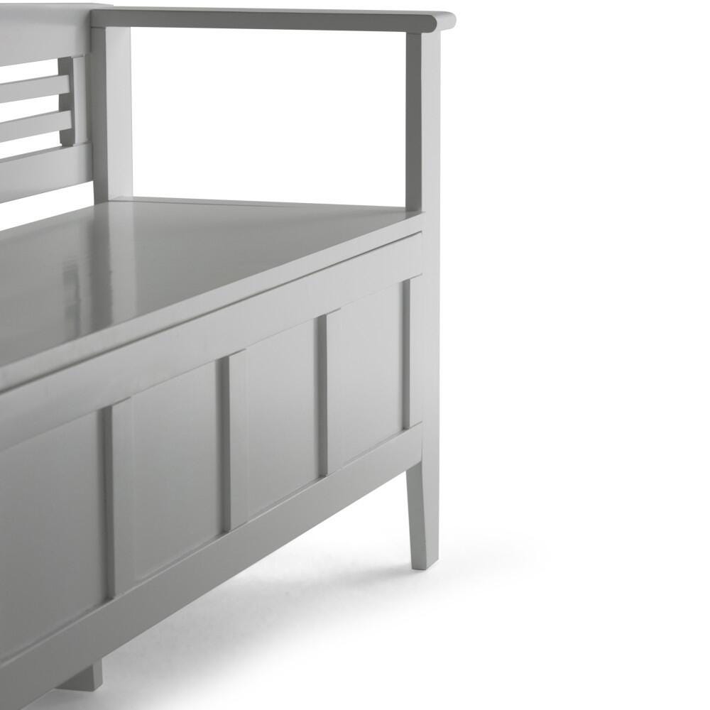 Simpli Home Adams Entryway Storage Bench, White, large