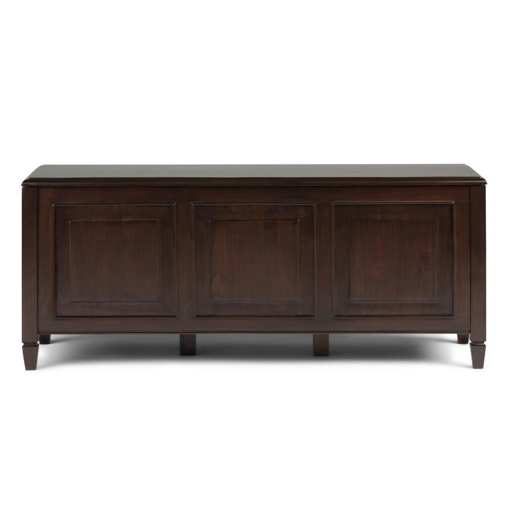 Simpli Home Connaught Storage Bench Trunk, Dark Chestnut Brown, large