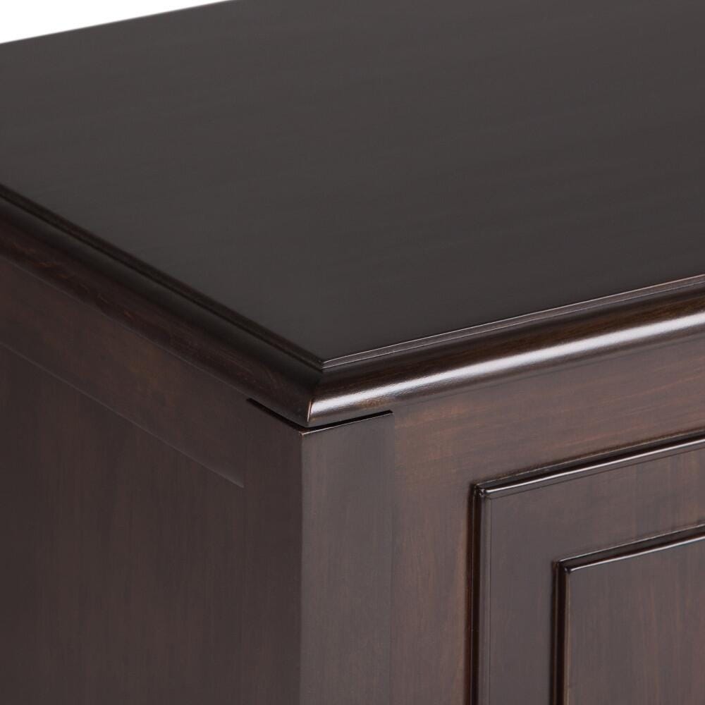 Simpli Home Connaught Storage Bench Trunk, Dark Chestnut Brown, large
