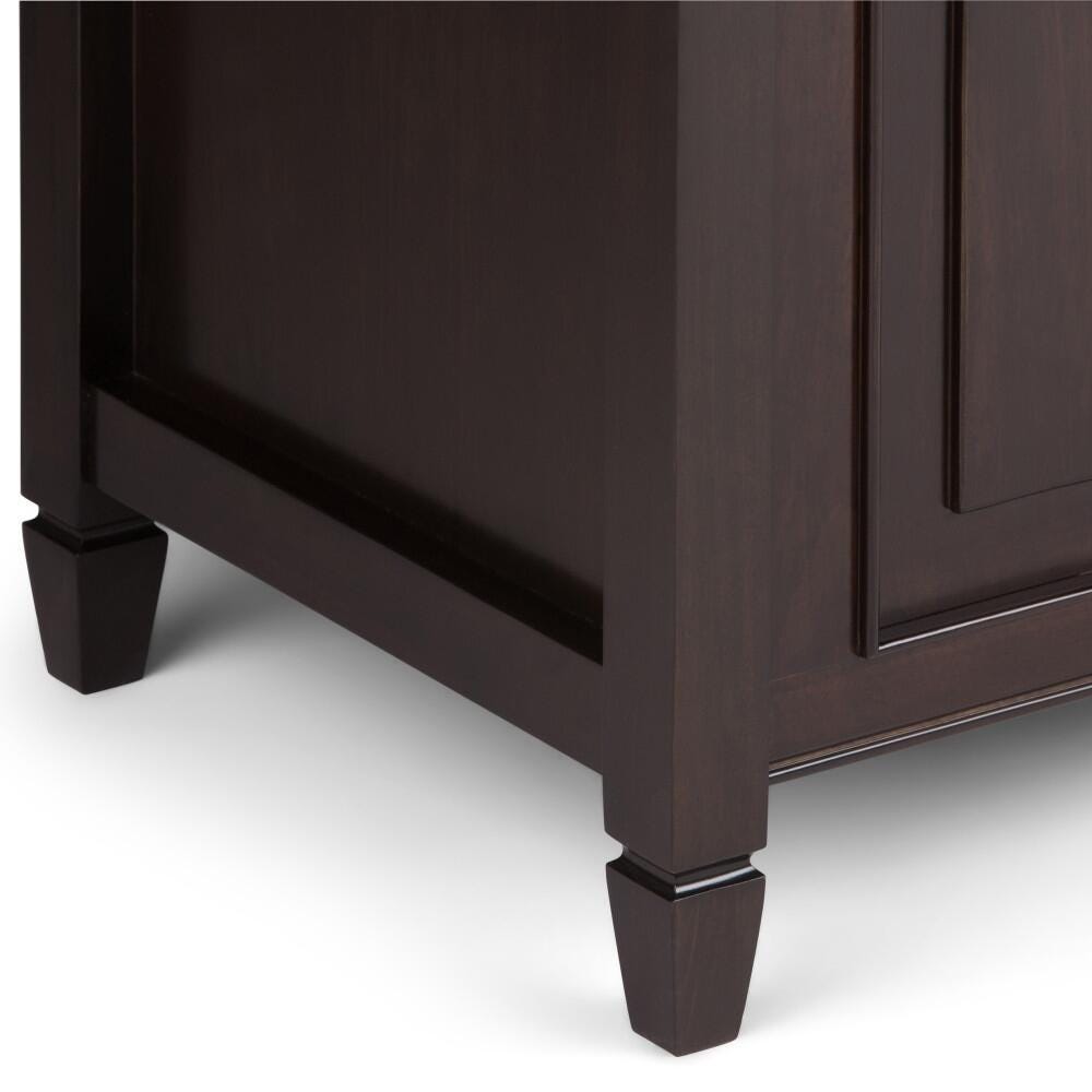Simpli Home Connaught Storage Bench Trunk, Dark Chestnut Brown, large