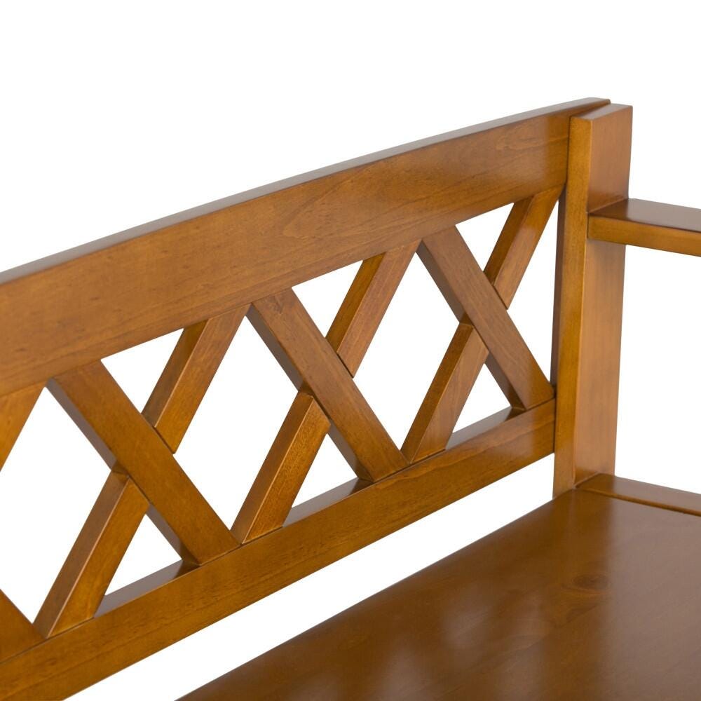 Simpli Home Amherst Entryway Storage Bench, Light Avalon Brown, large