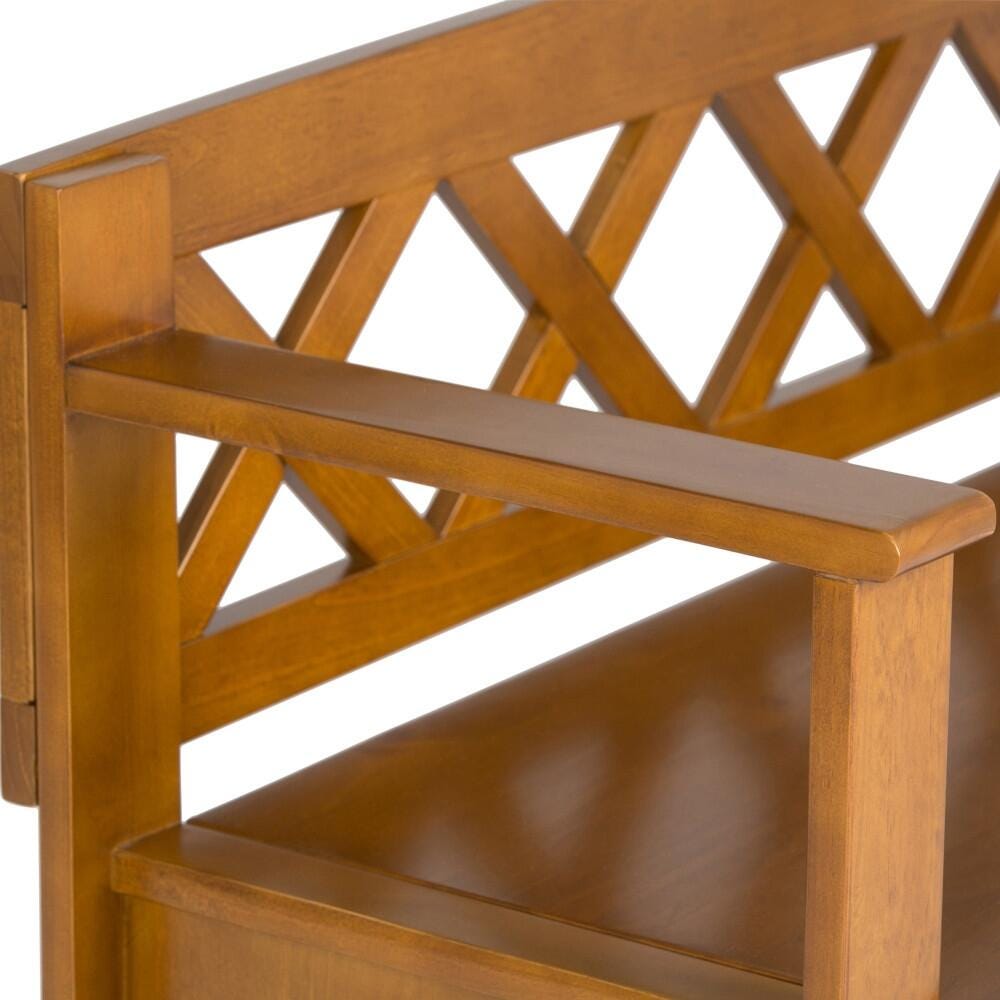 Simpli Home Amherst Entryway Storage Bench, Light Avalon Brown, large