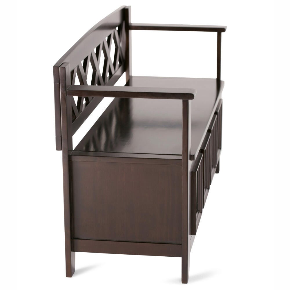 Simpli Home Amherst Entryway Storage Bench, Hickory Brown, large