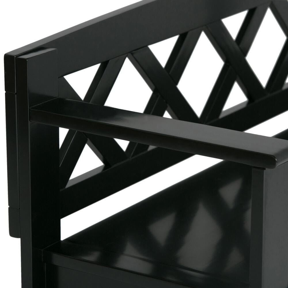 Simpli Home Amherst Entryway Storage Bench, Black, large