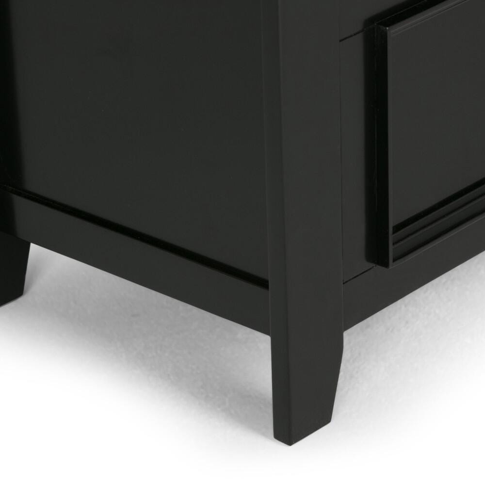 Simpli Home Amherst Entryway Storage Bench, Black, large