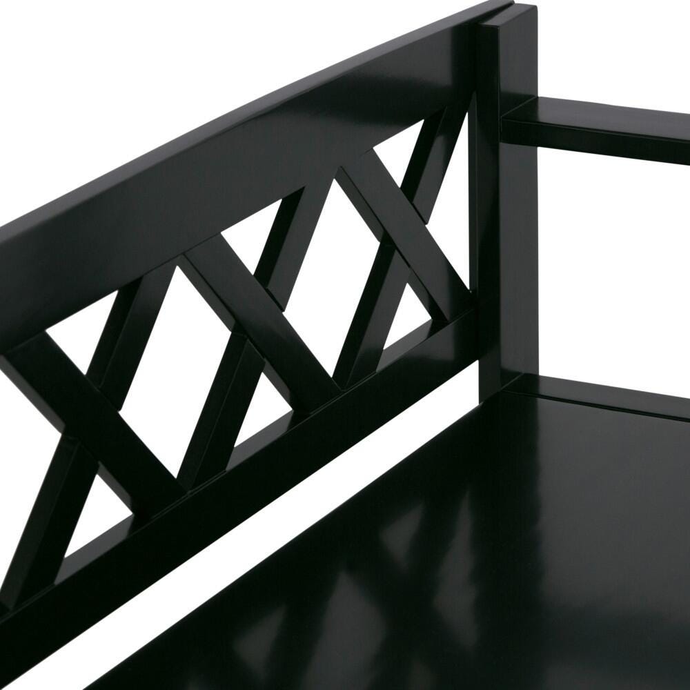 Simpli Home Amherst Entryway Storage Bench, Black, large