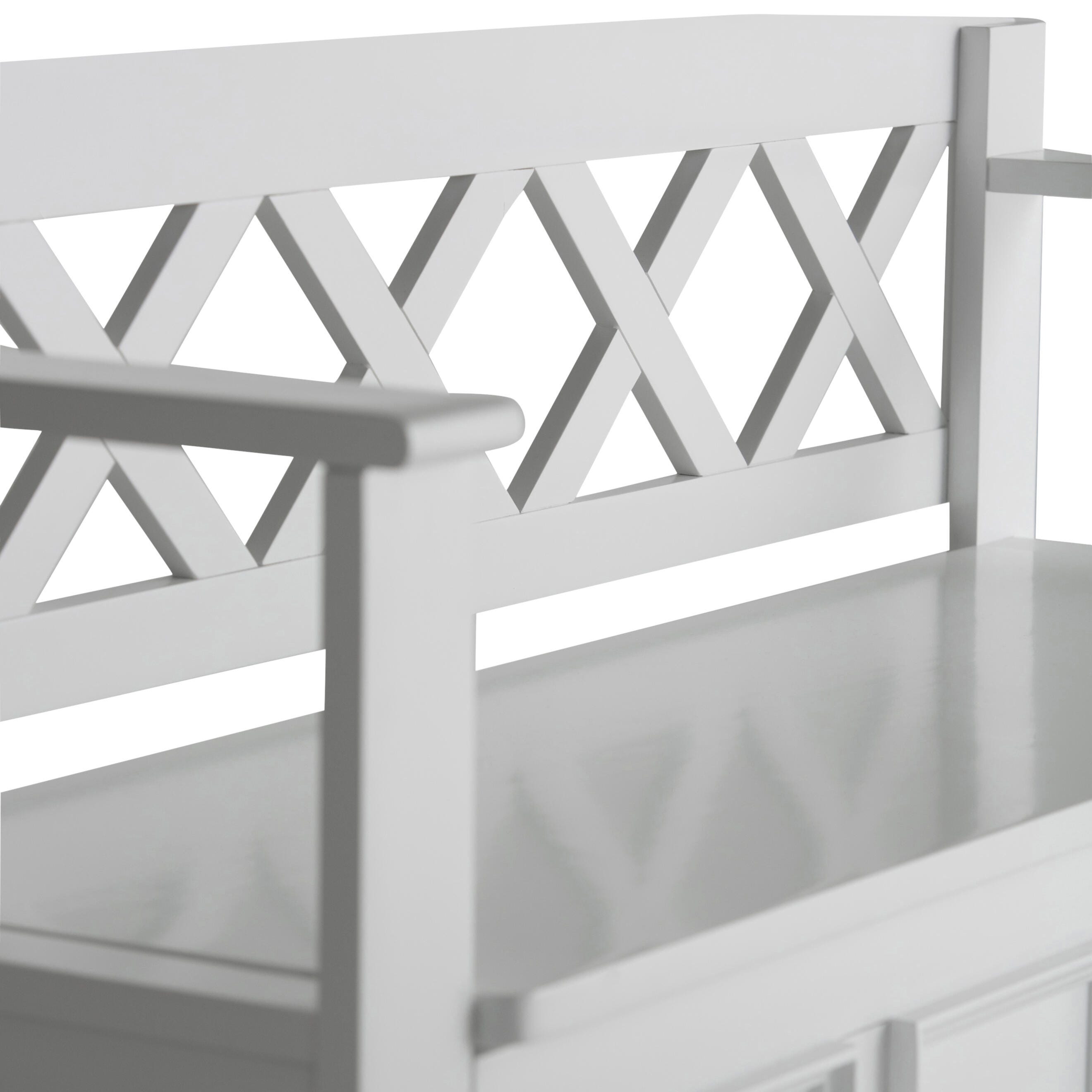 Simpli Home Amherst Entryway Storage Bench, White, large