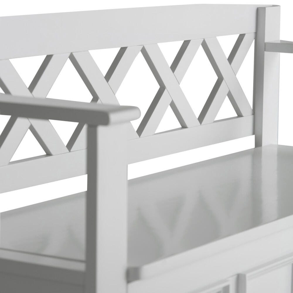Simpli Home Amherst Entryway Storage Bench, White, large