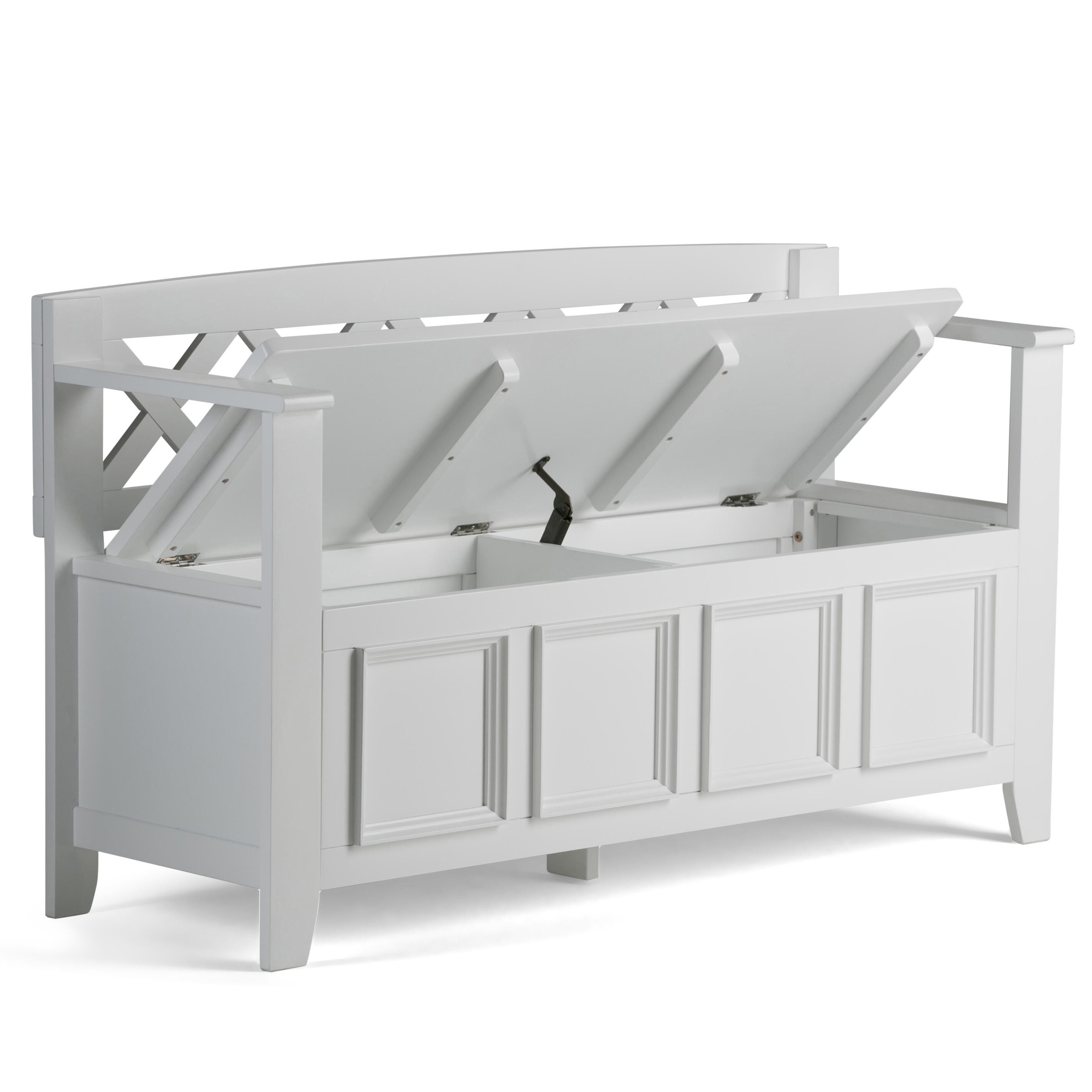 Simpli Home Amherst Entryway Storage Bench, White, large