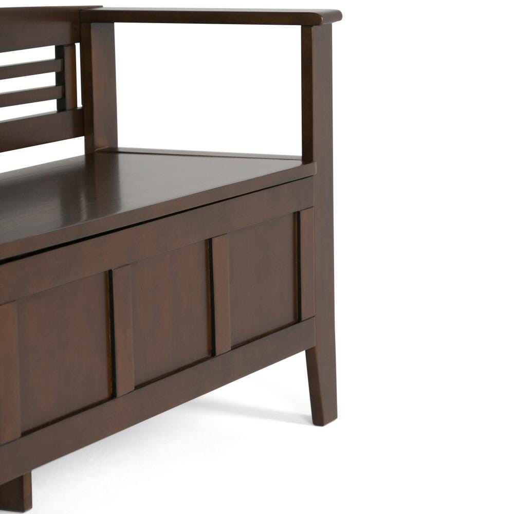 Simpli Home Adams Entryway Storage Bench, Rustic Medium Brown, large