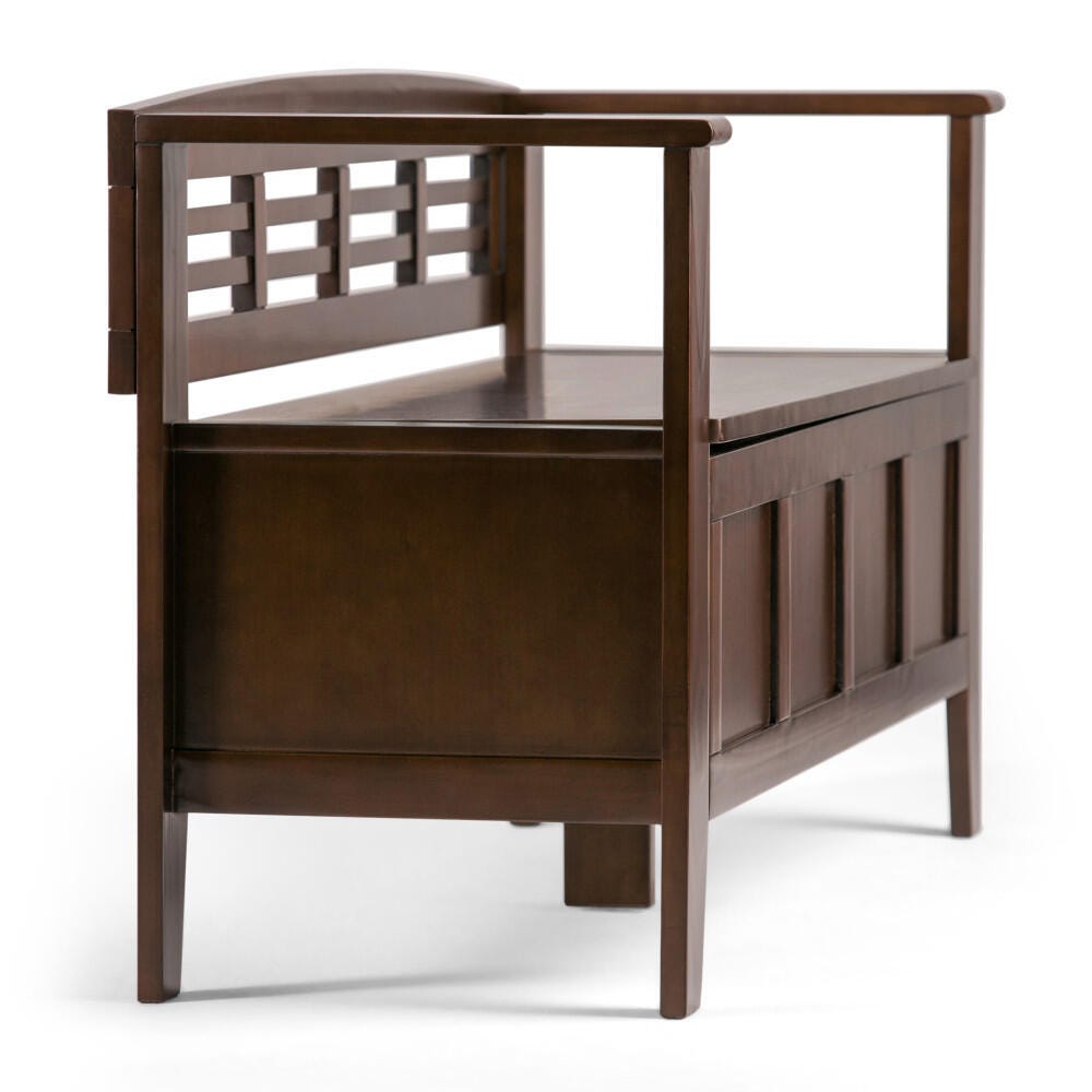 Simpli Home Adams Entryway Storage Bench, Rustic Medium Brown, large