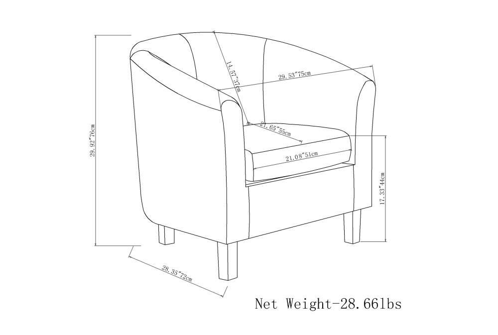 Simpli Home Austin Austin Tub Chair in Faux Leather, Stone Gray, large
