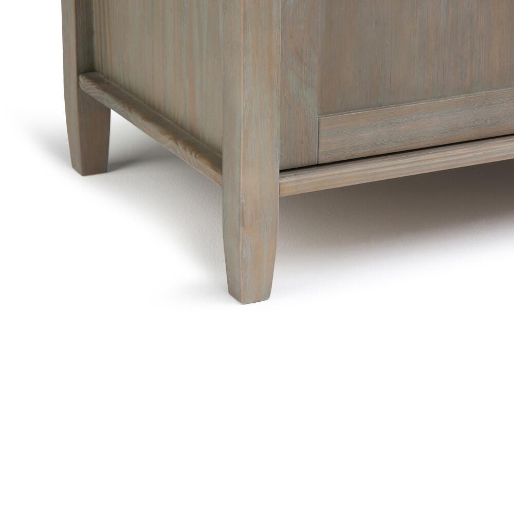Simpli Home Warm Shaker Entryway Storage Bench, Distressed Gray, large