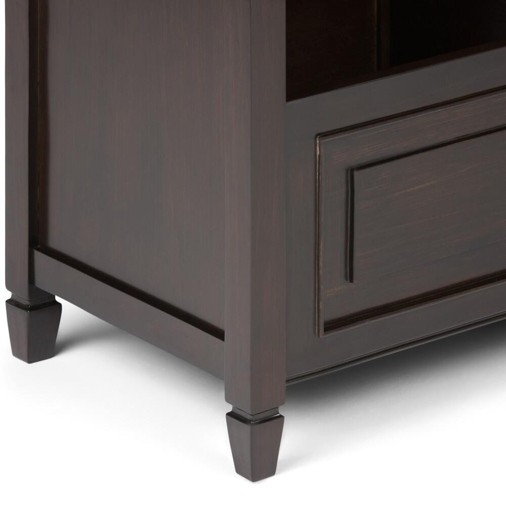 Simpli Home Connaught Entryway Storage Bench, Dark Chestnut Brown, large