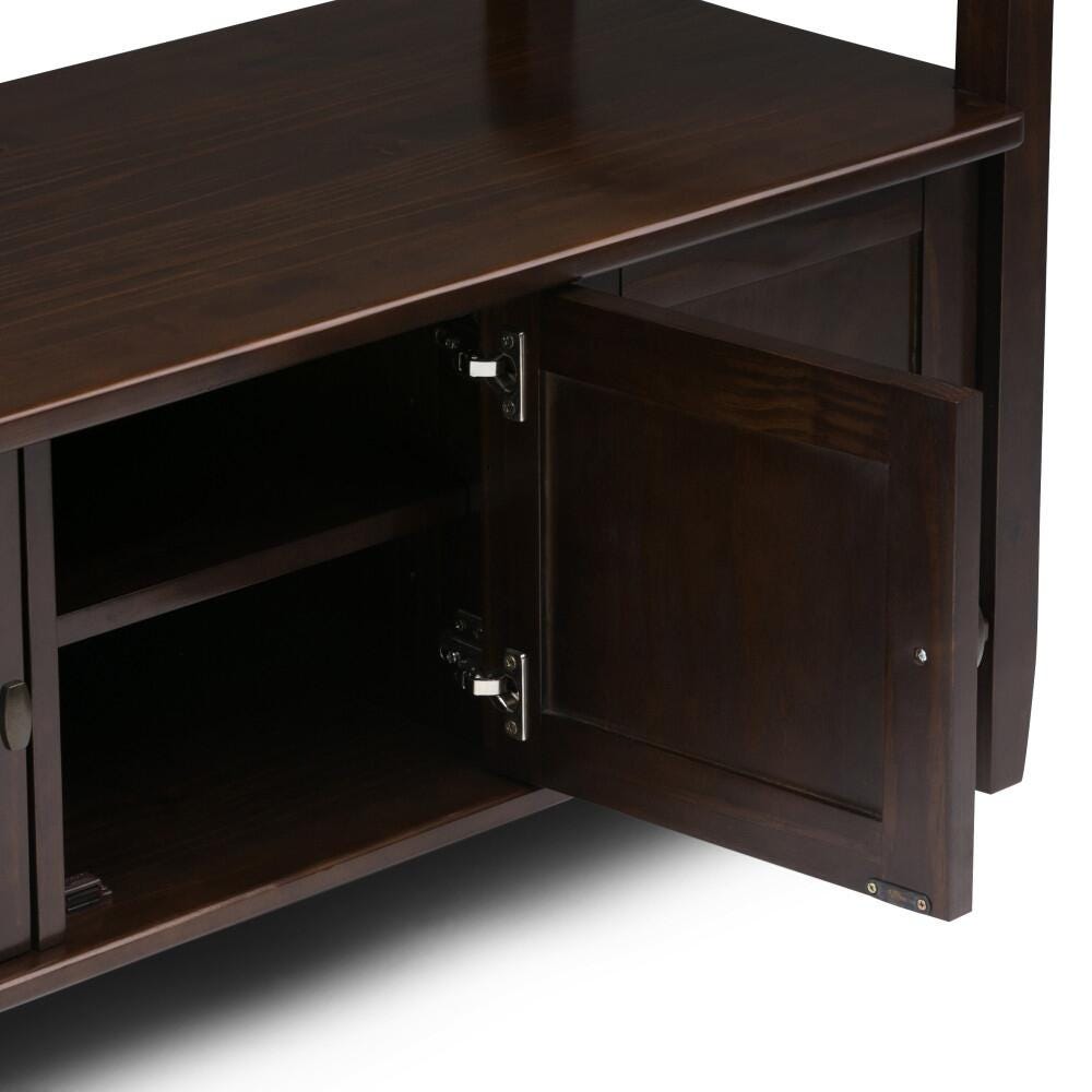 Simpli Home Warm Shaker Entryway Storage Bench, Tobacco Brown, large