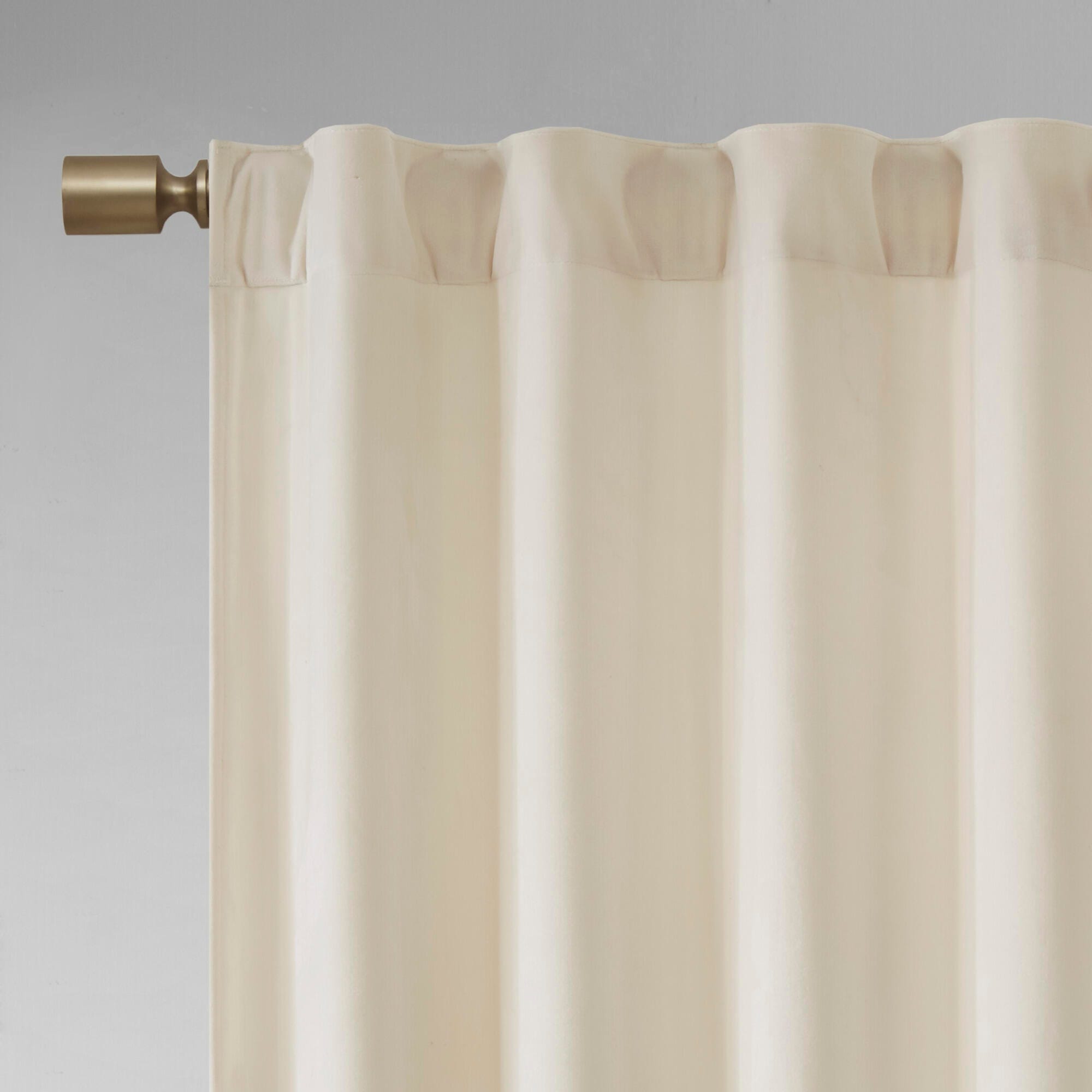 510 Design Colt Velvet Room Darkening Rod Pocket/Back Tab Window Panel Pair, Ivory, large