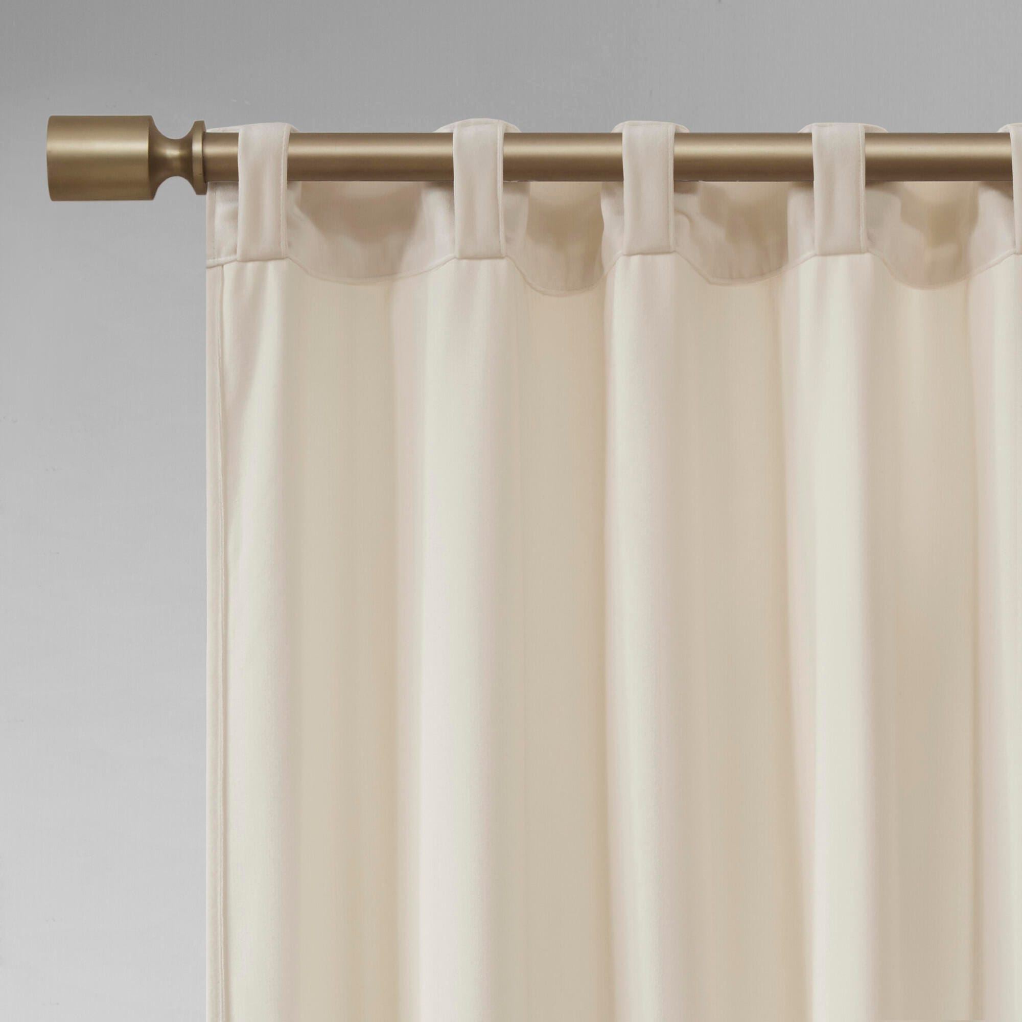 510 Design Colt Velvet Room Darkening Rod Pocket/Back Tab Window Panel Pair, Ivory, large