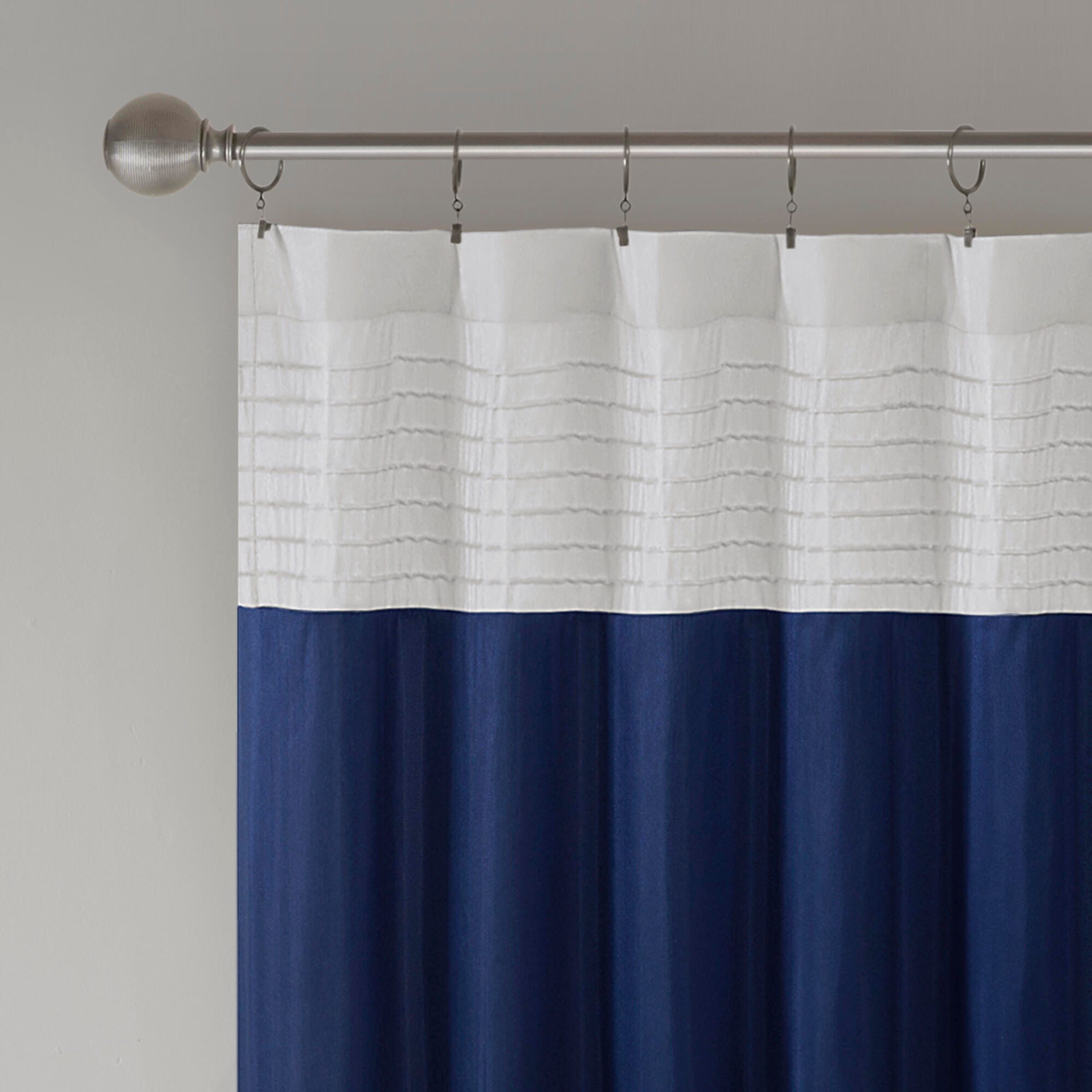 Madison Park Salem Amherst Polyoni Pintuck Window Panel, Navy, large