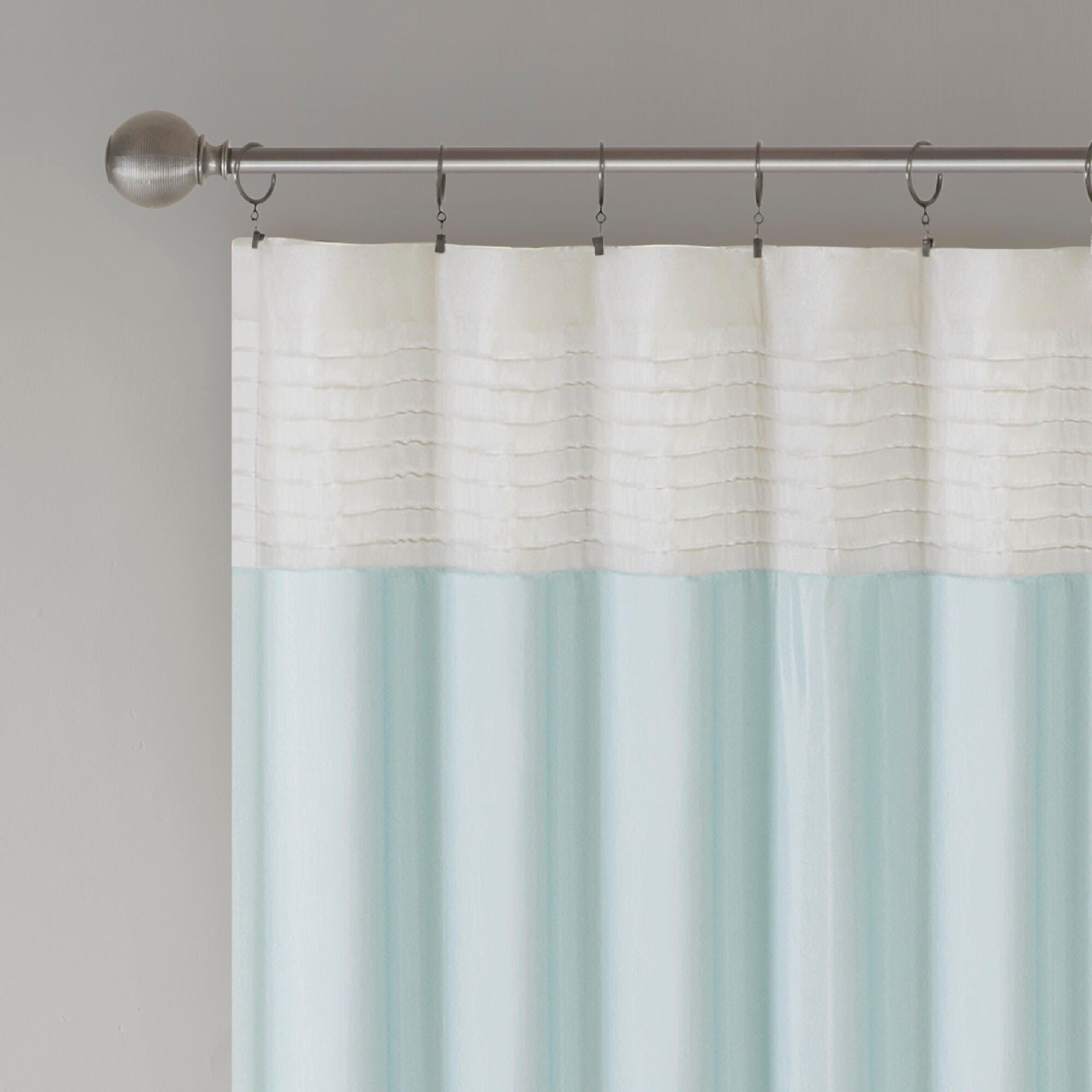 Madison Park Salem Amherst Polyoni Pintuck Window Panel, Aqua, large