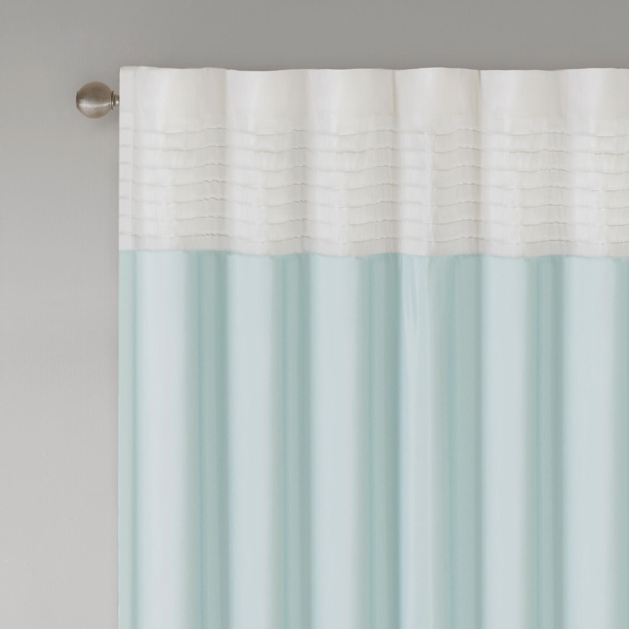 Madison Park Salem Amherst Polyoni Pintuck Window Panel, Aqua, large