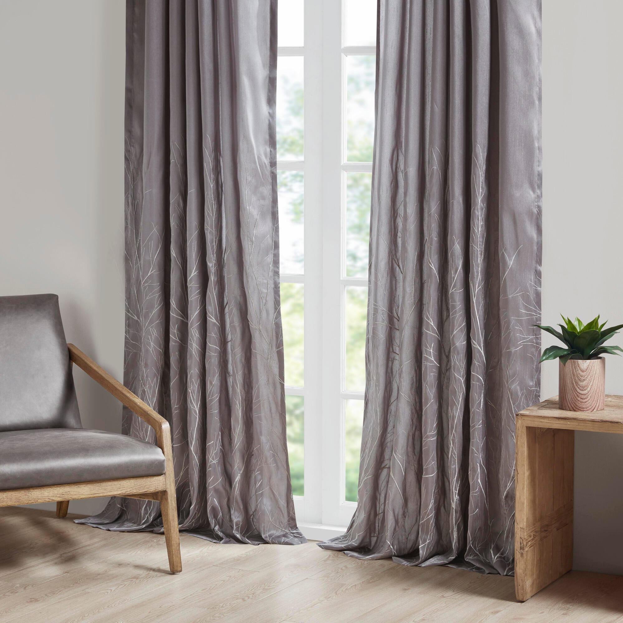 Madison Park Aden Andora Window Curtain, Gray, large