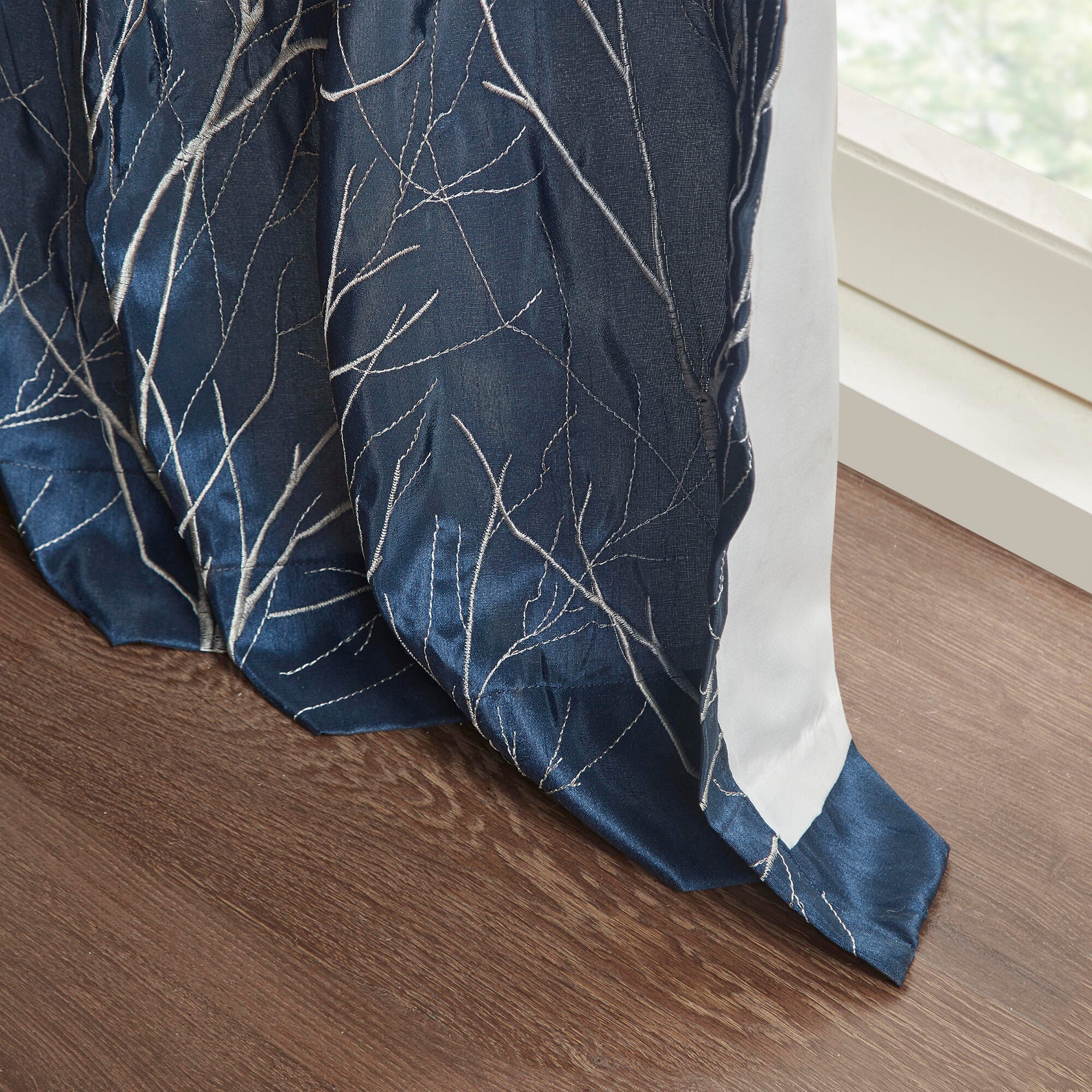 Madison Park Aden Andora Window Curtain, Navy, large