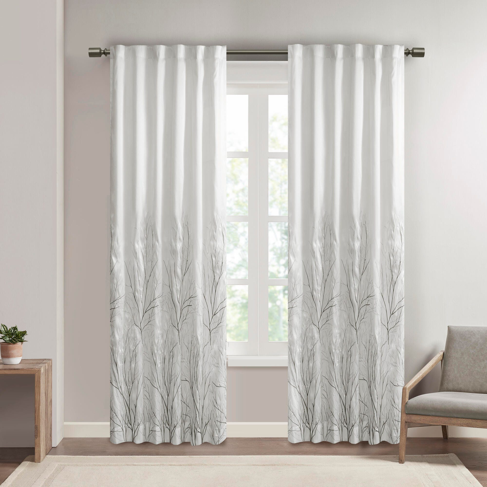Madison Park Andora Window Curtain, White, large