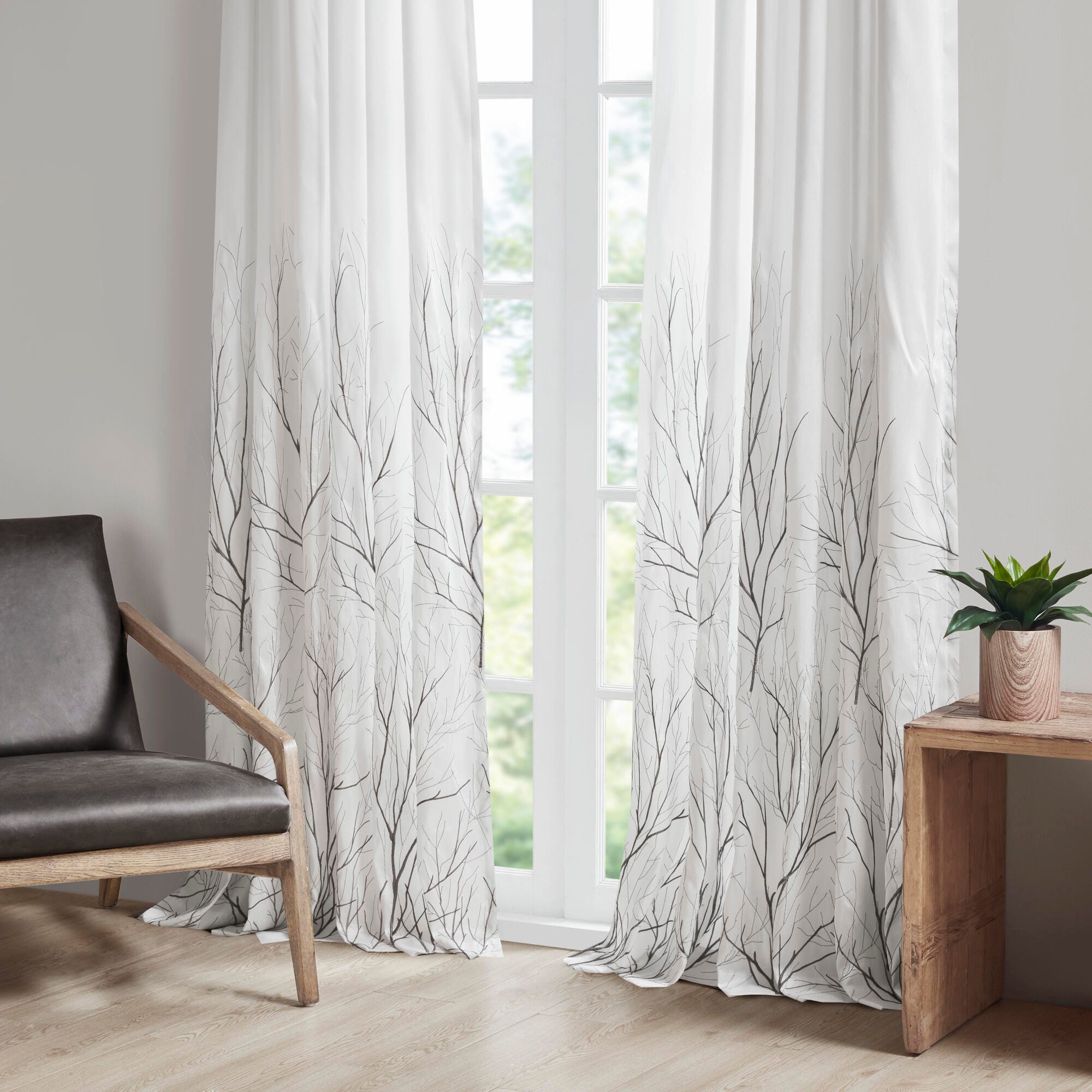 Madison Park Aden Andora Window Curtain, White, large