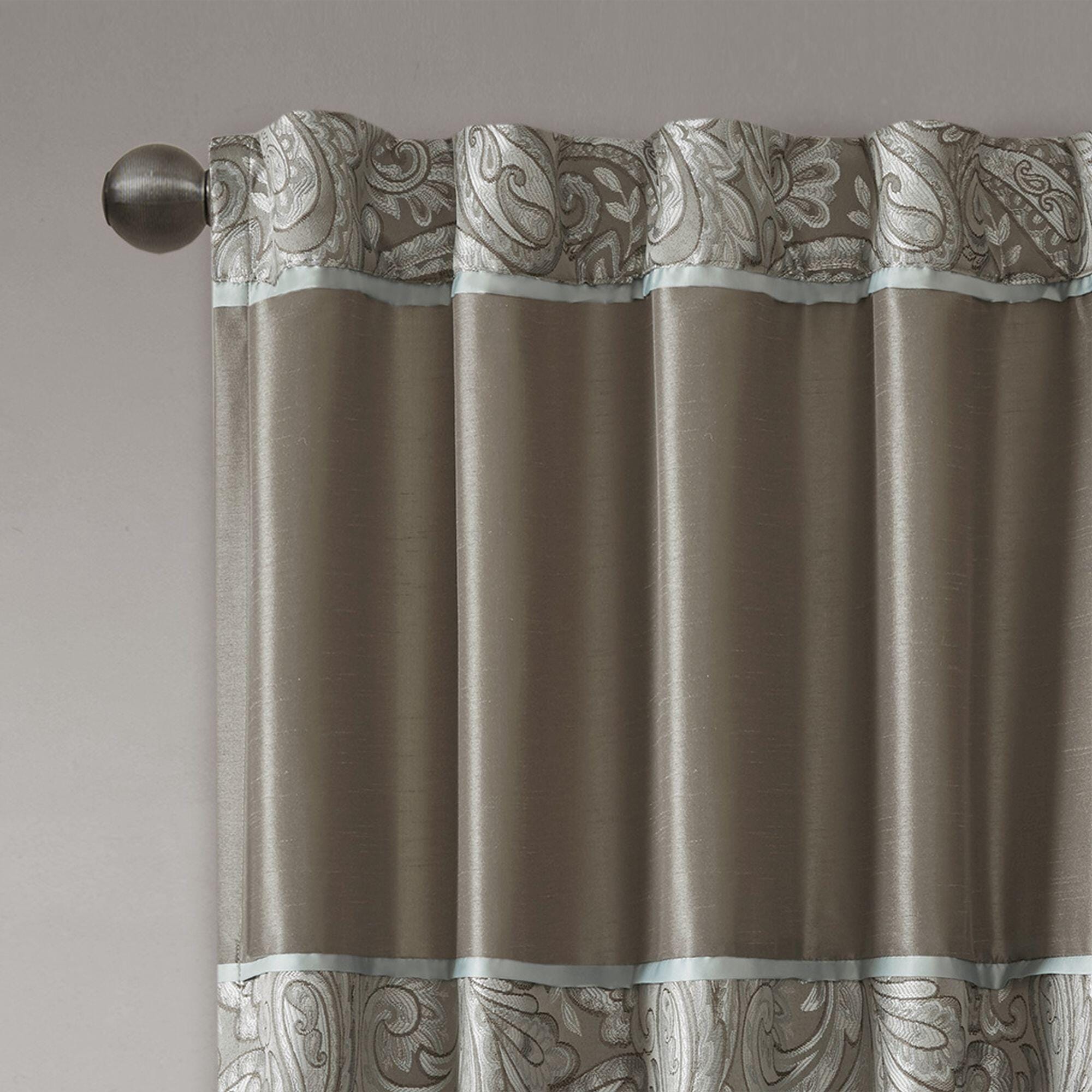 Madison Park Valerie Aubrey Jacquard Window Curtain Pair, Blue, large