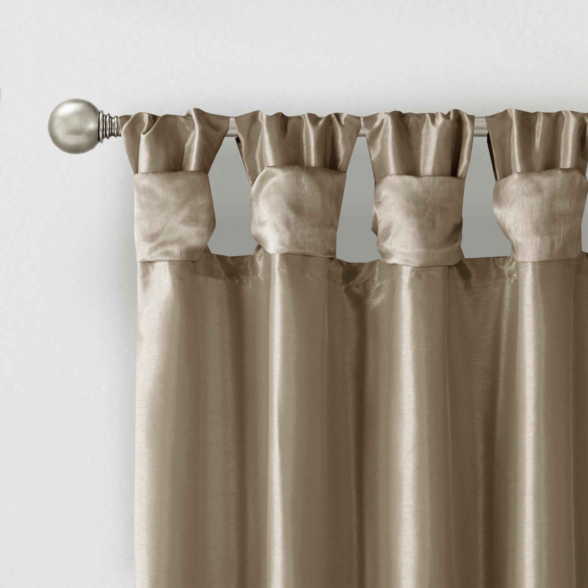 Madison Park Lillian Emilia Twist Tab Lined Window Curtain, Pewter, large