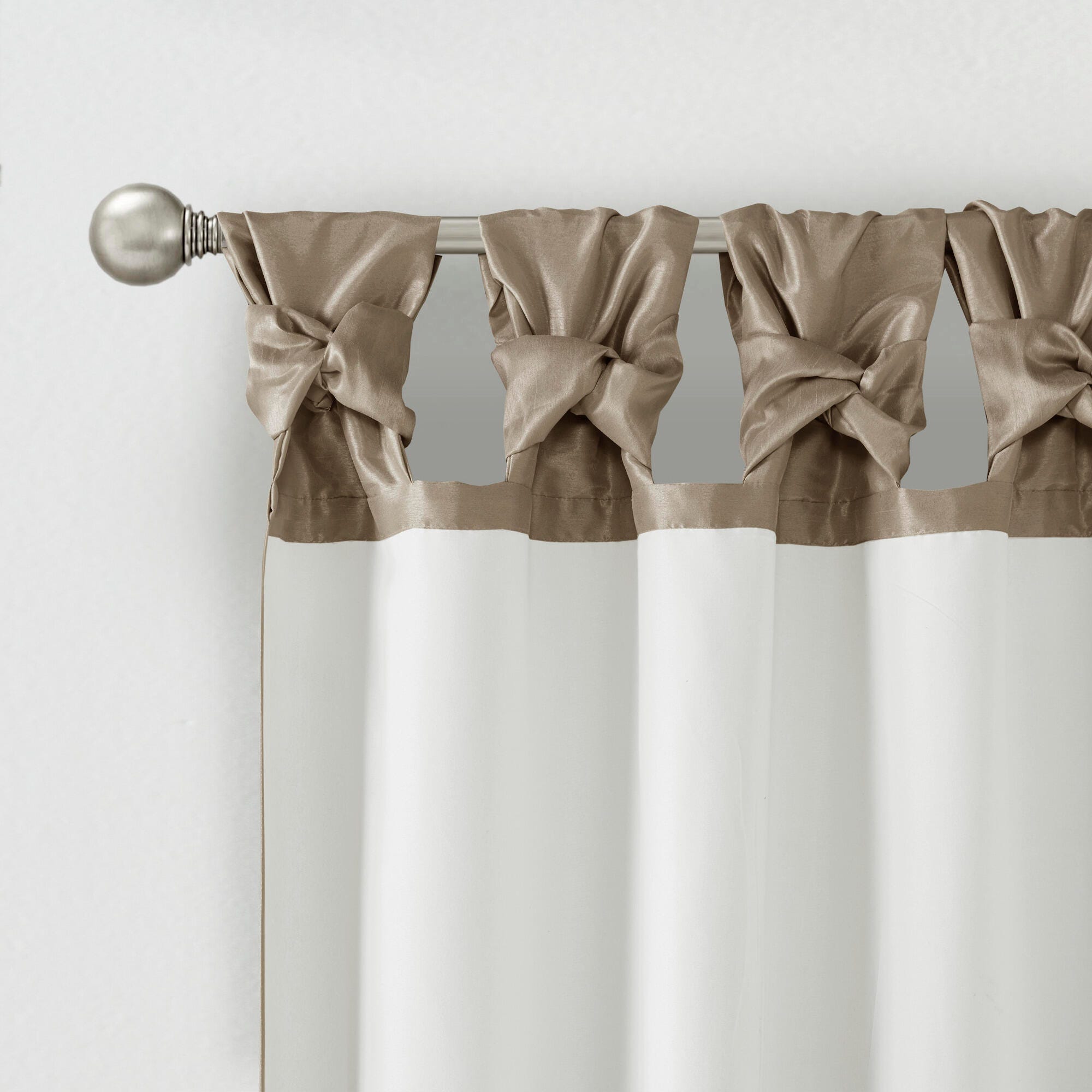 Madison Park Lillian Emilia Twist Tab Lined Window Curtain, Pewter, large