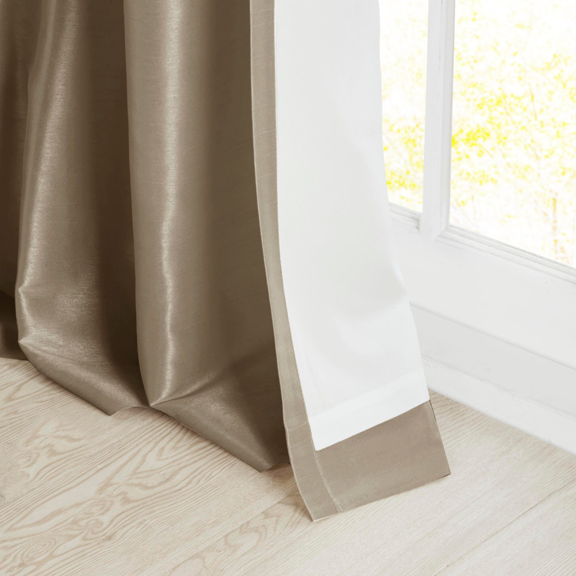 Madison Park Lillian Emilia Twist Tab Lined Window Curtain, Pewter, large