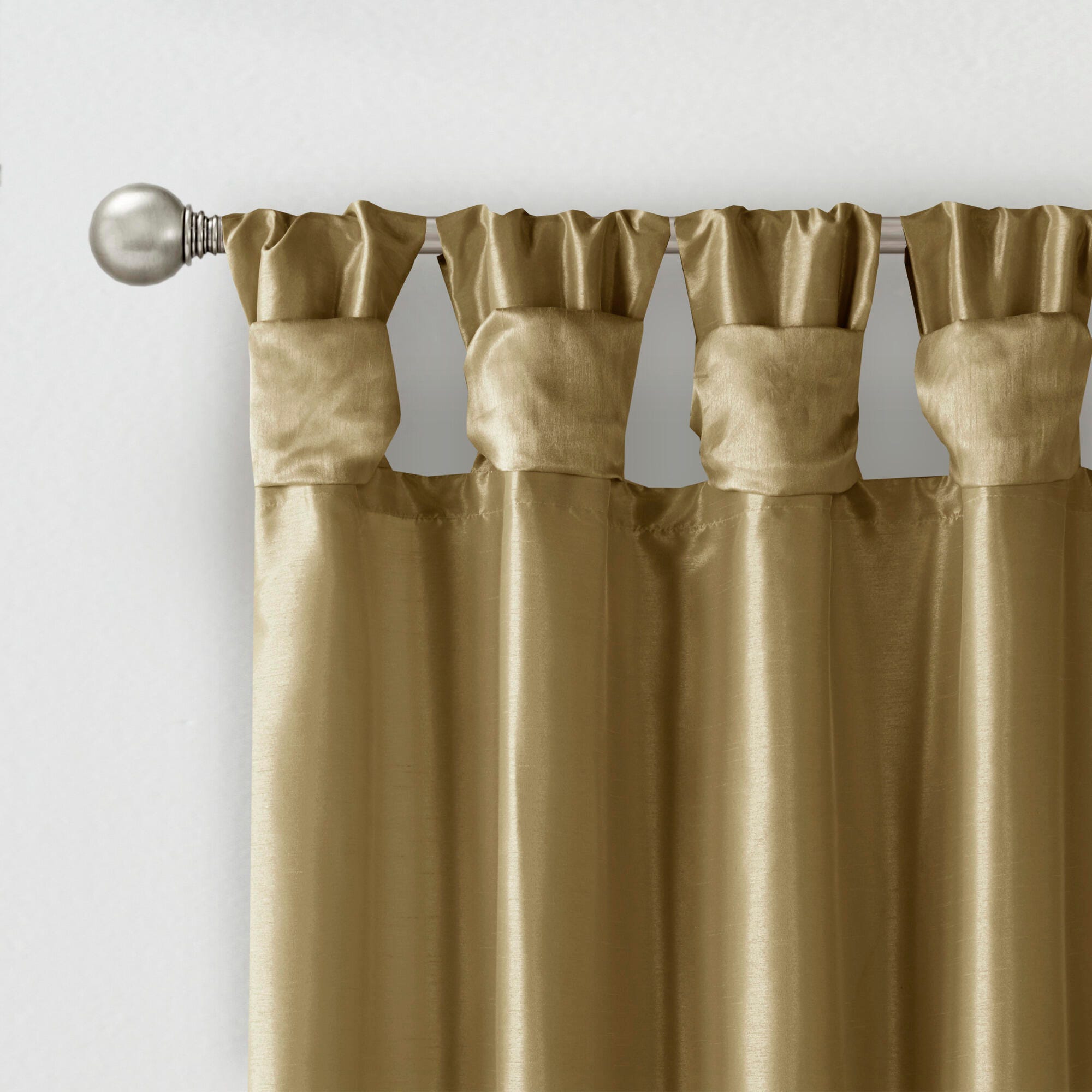 Madison Park Lillian Emilia Twist Tab Lined Window Curtain, Bronze, large