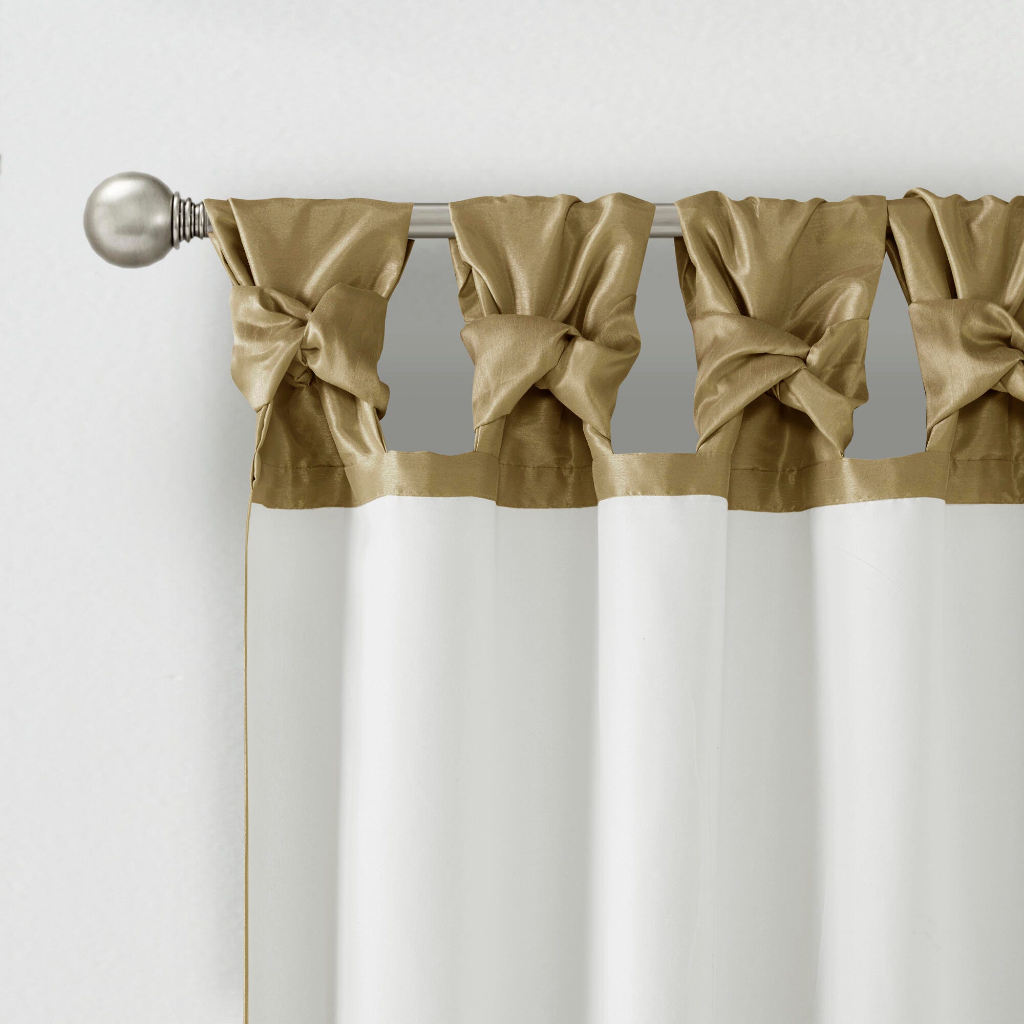 Madison Park Lillian Emilia Twist Tab Lined Window Curtain, Bronze, large