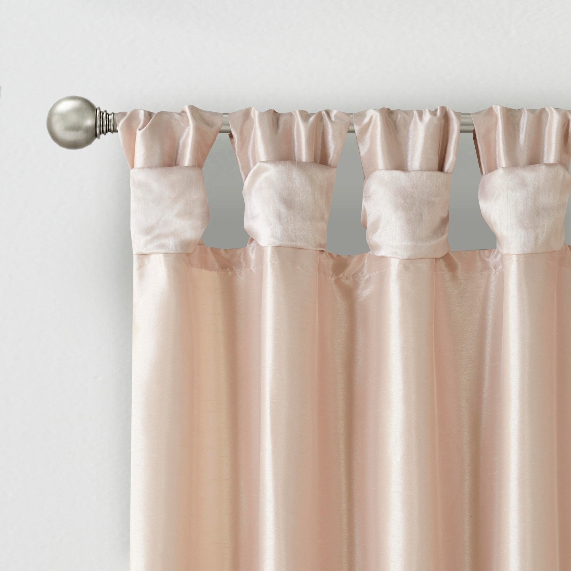 Madison Park Lillian Emilia Twist Tab Lined Window Curtain, Blush, large